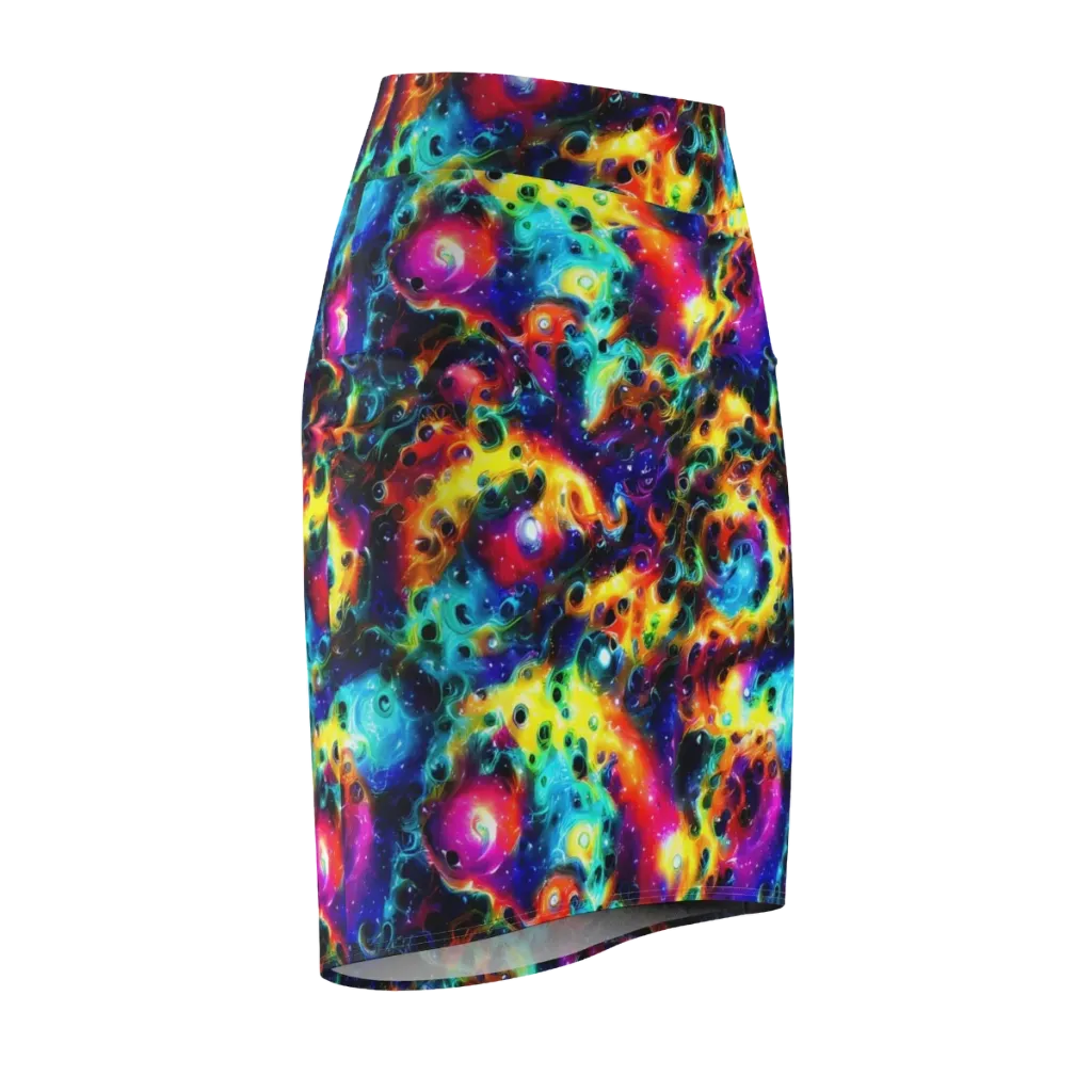 The Chromatic Tide on Pencil Skirt — Front Side