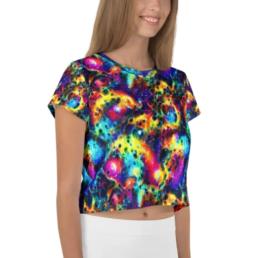 The Chromatic Tide on a Crop Tee