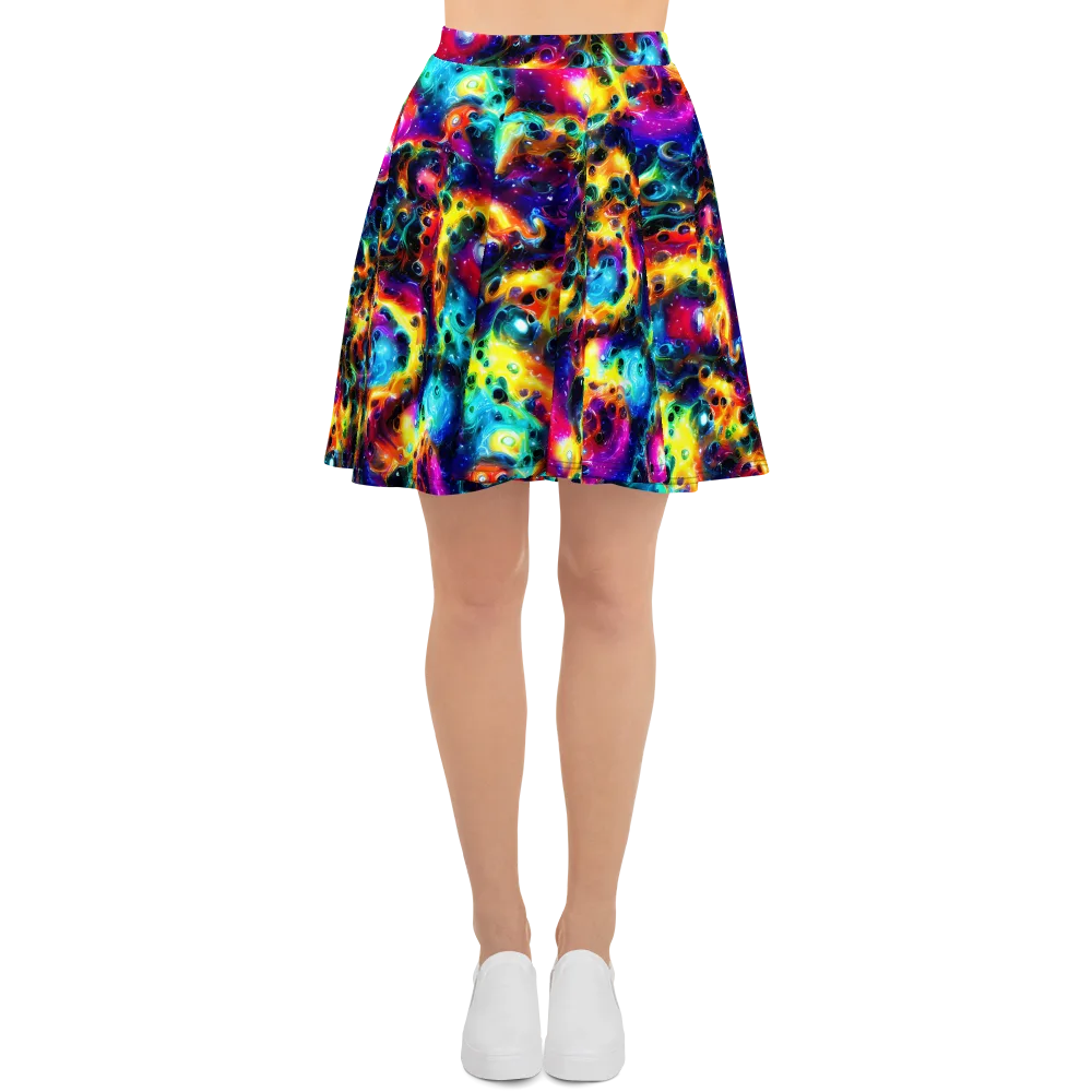 The Chromatic Tide on Skater Skirt — Front