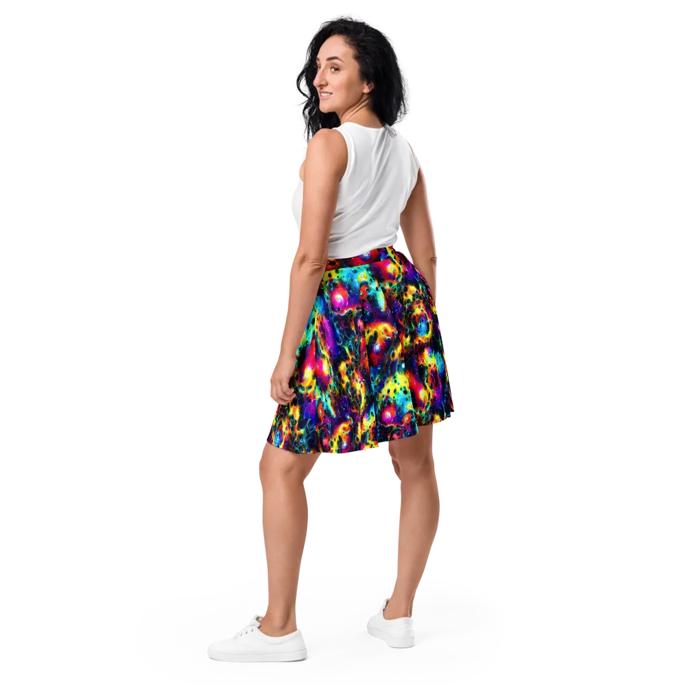 The Chromatic Tide on Skater Skirt — Back