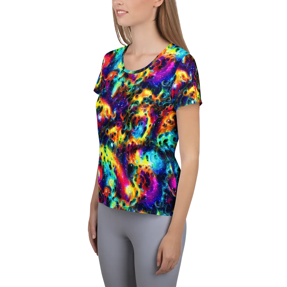 The Chromatic Tide on Women's Athletic T-Shirt — Left