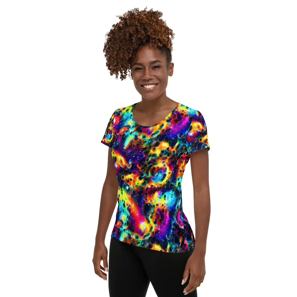 The Chromatic Tide on Women's Athletic T-Shirt — Left