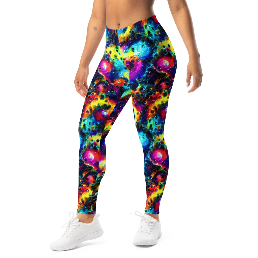 The Chromatic Tide on Leggings — Left Front
