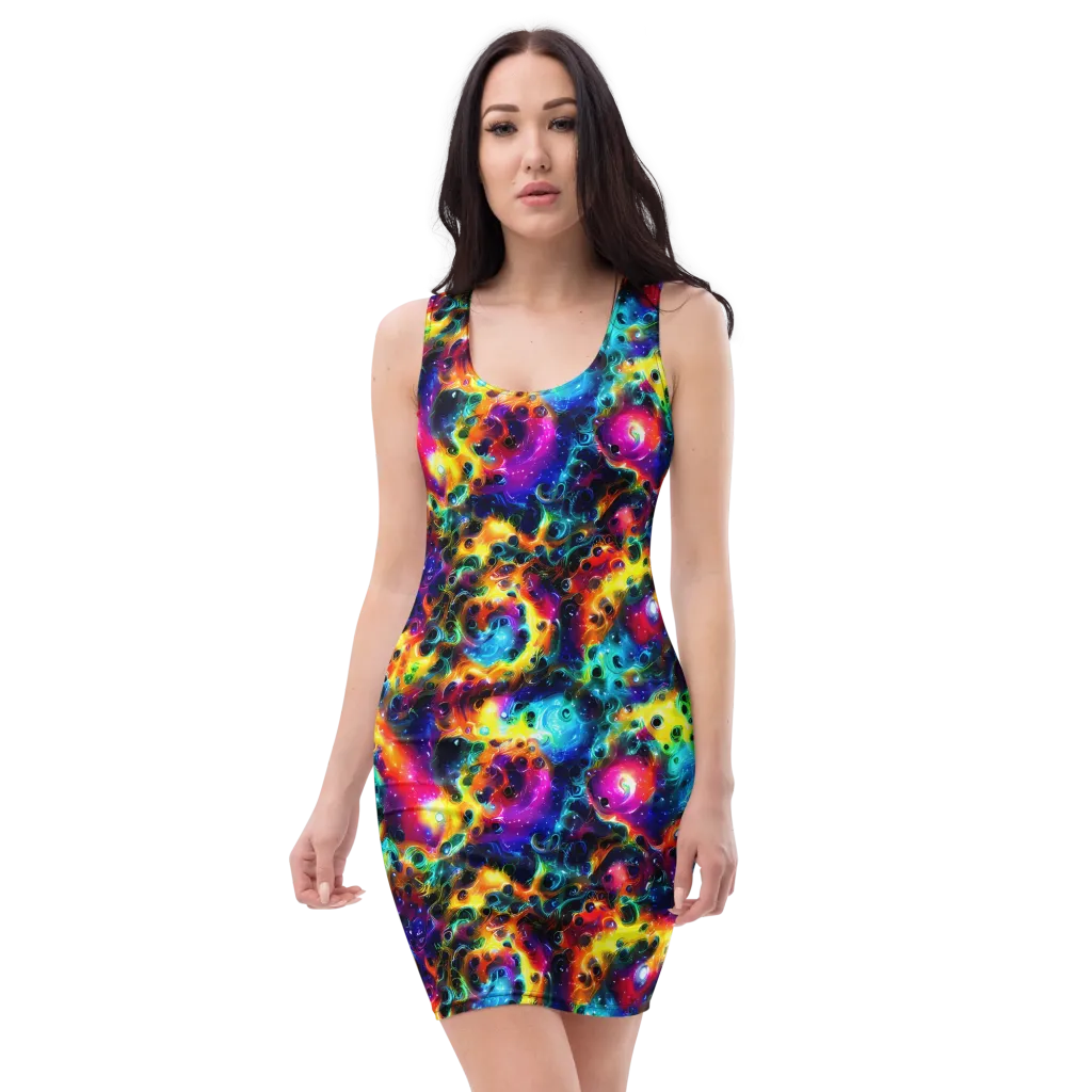 The Chromatic Tide on Bodycon Dress — Front
