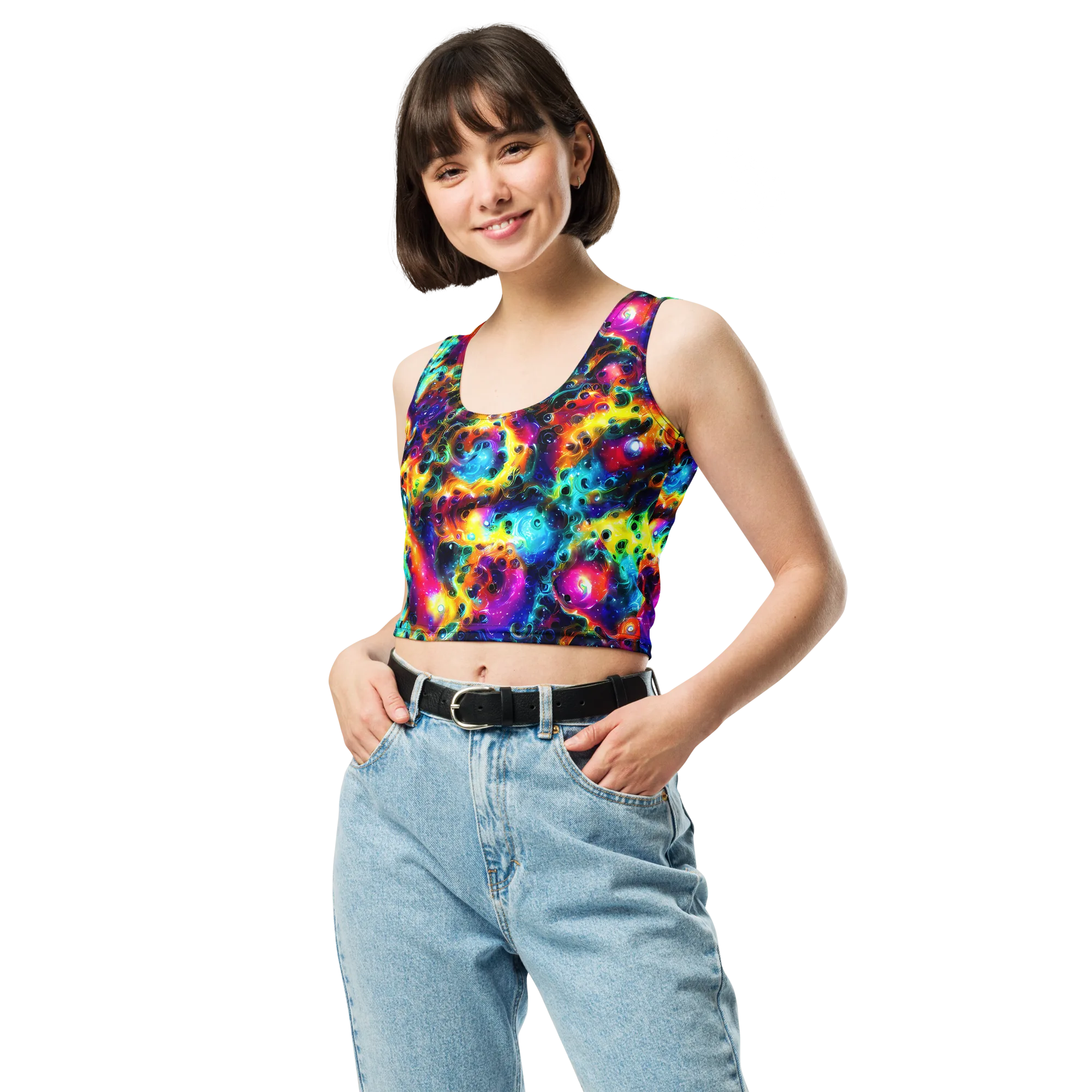 The Chromatic Tide on Crop Top — Front