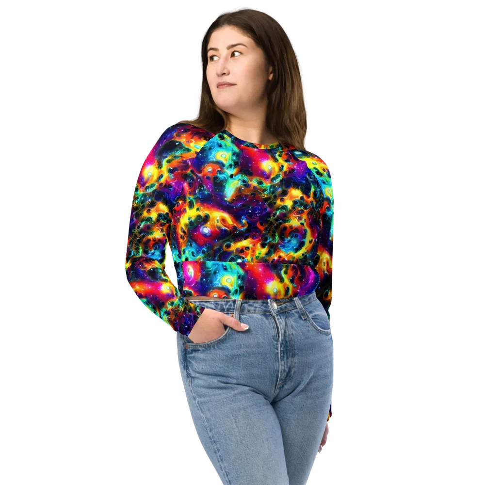 The Chromatic Tide on Long Sleeve Crop Top — Front