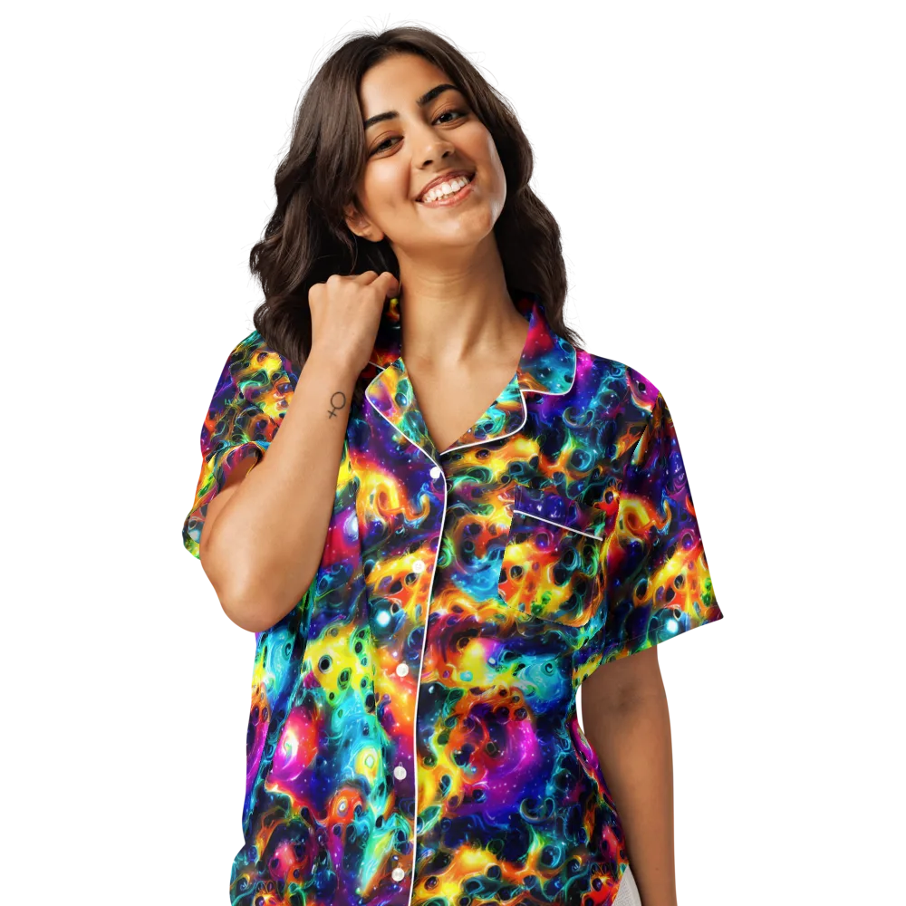The Chromatic Tide on Women's Short Sleeve Pajama Top — Front
