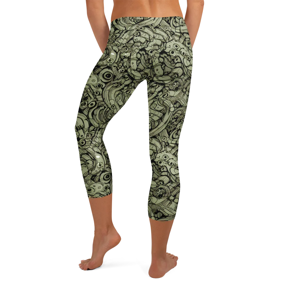 Olive Oddities on Capri Leggings — Back