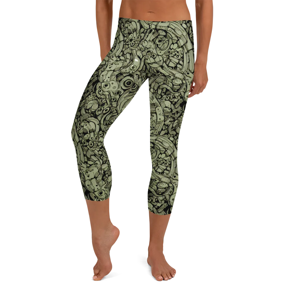 Olive Oddities on Capri Leggings — Front