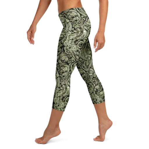 Olive Oddities on a Capri Leggings