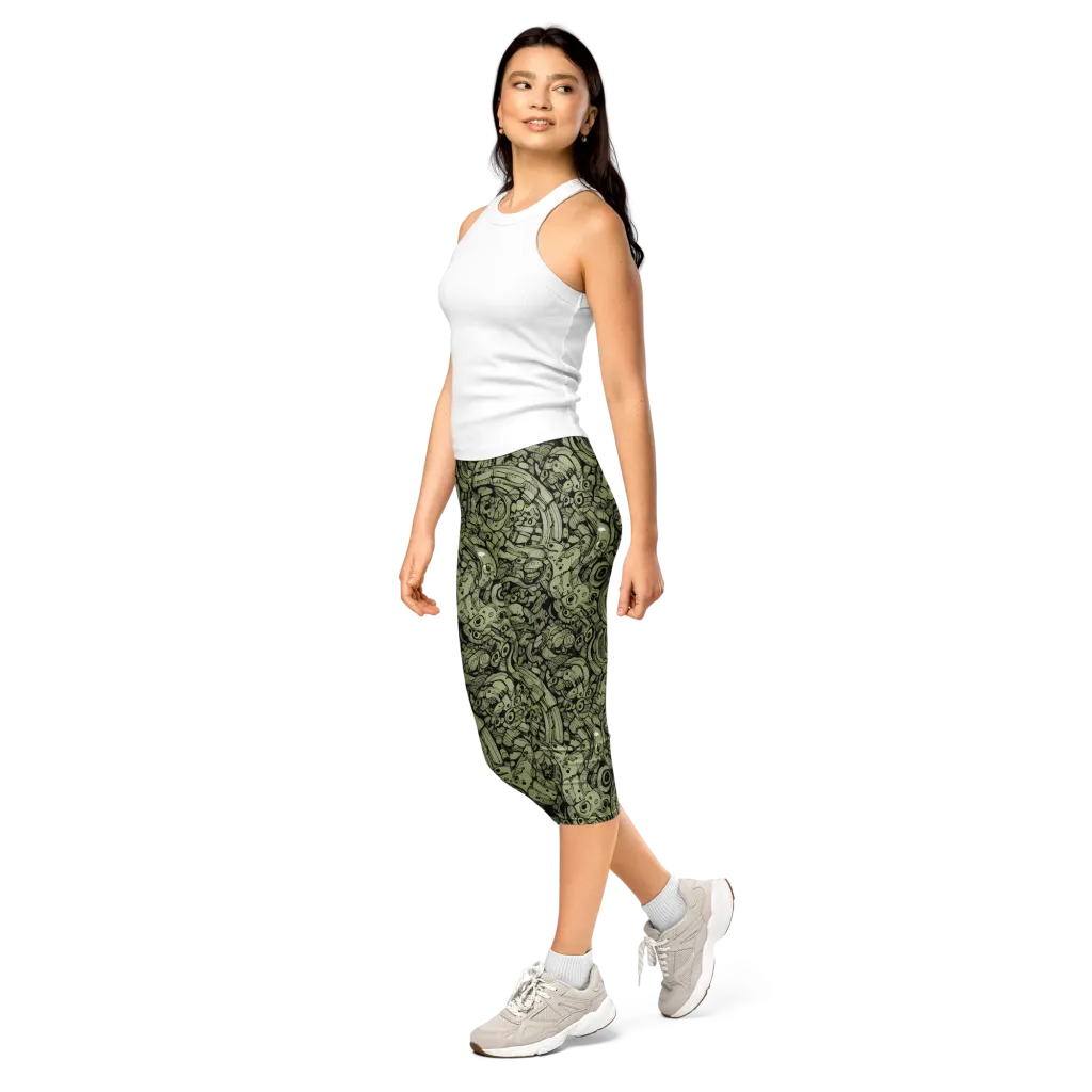 Olive Oddities on Capri Leggings — Left Front