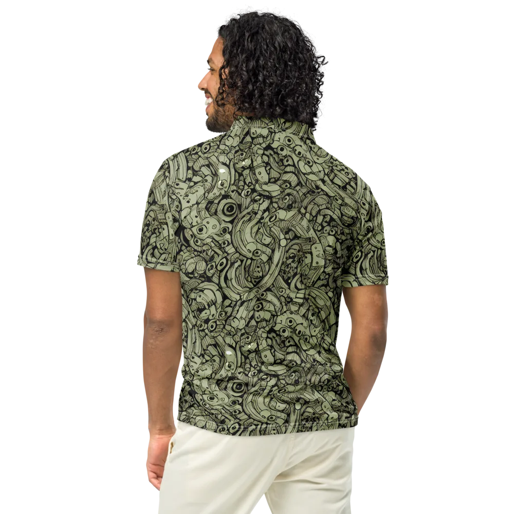 Olive Oddities on Men's Slim Fit Polo Shirt — Back