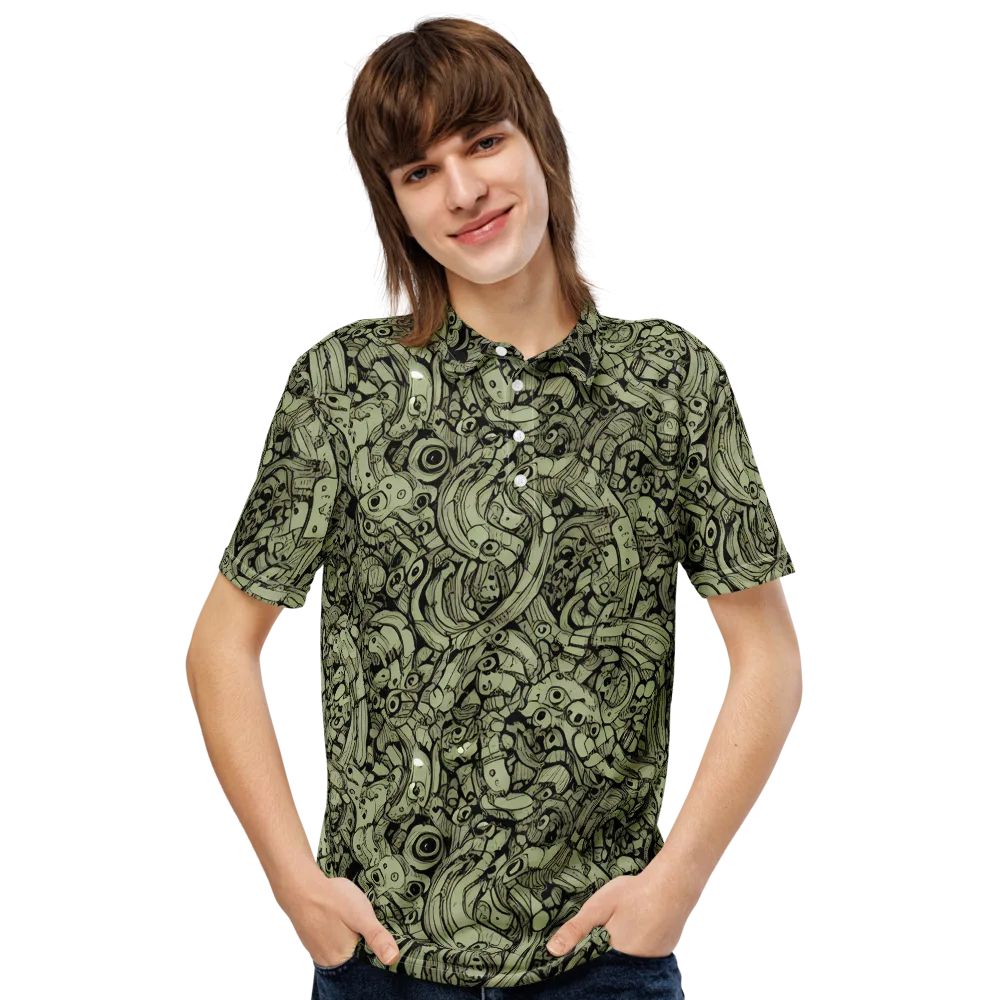 Olive Oddities on Men's Slim Fit Polo Shirt — Front