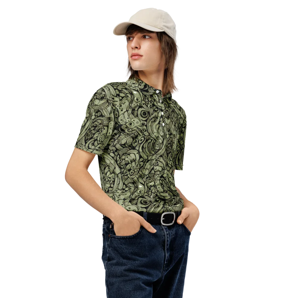 Olive Oddities on Men's Slim Fit Polo Shirt — Right Front