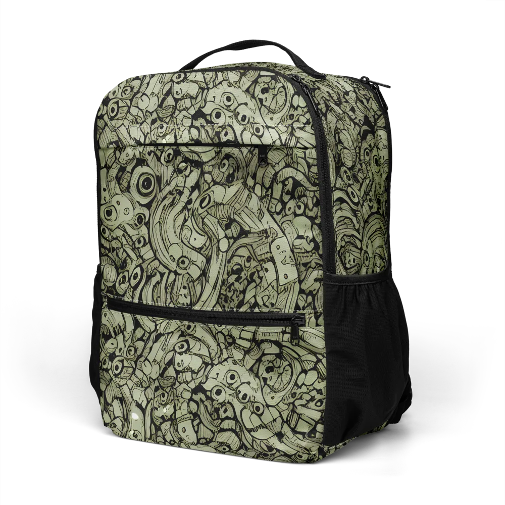 Olive Oddities on Utility Backpack — Left Front