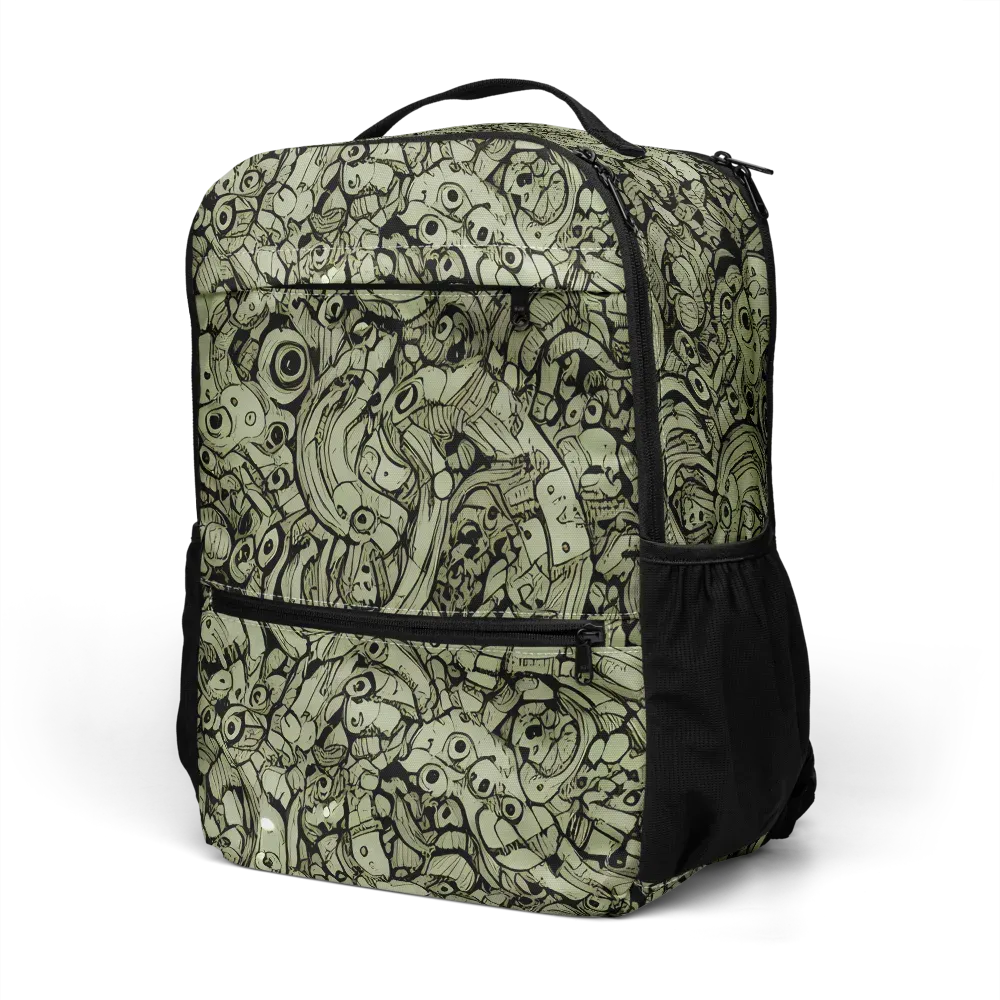 Olive Oddities on Utility Backpack — Left Front