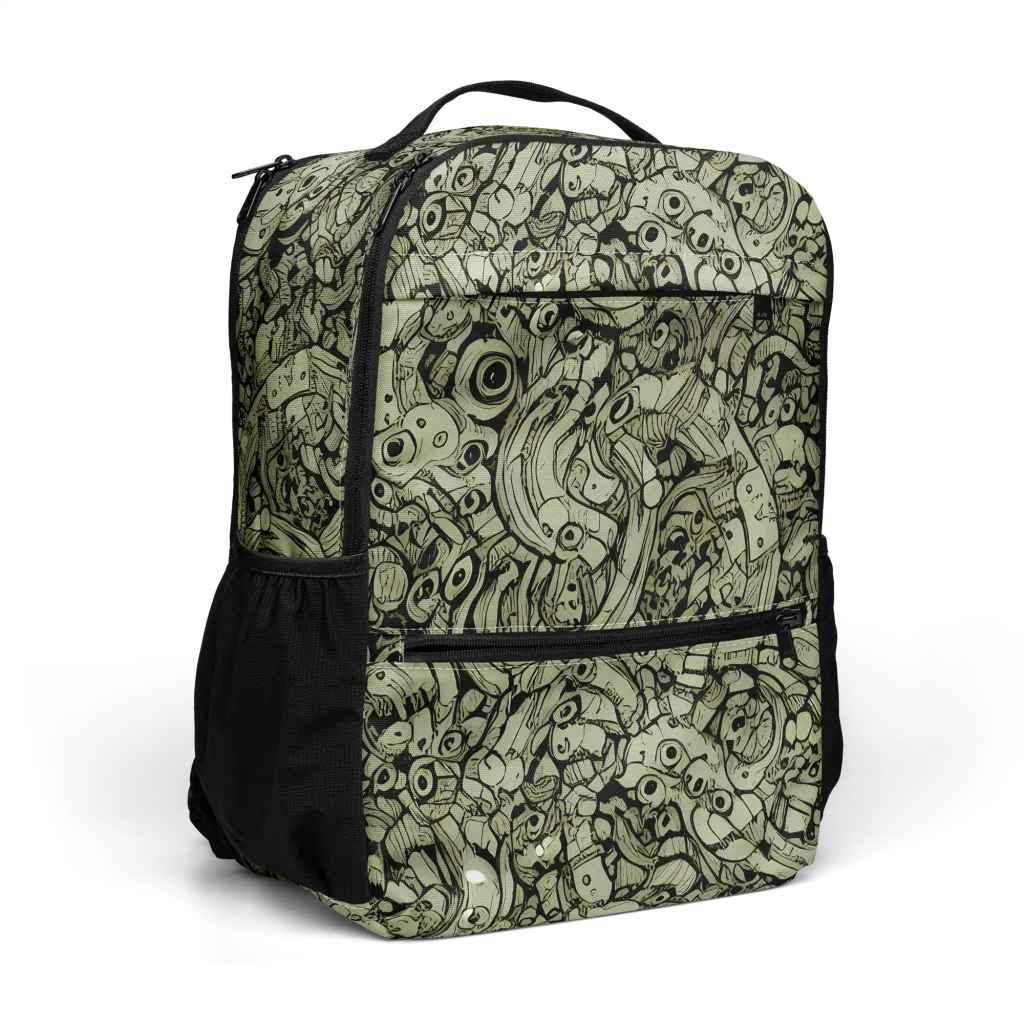 Olive Oddities on Utility Backpack — Right Front