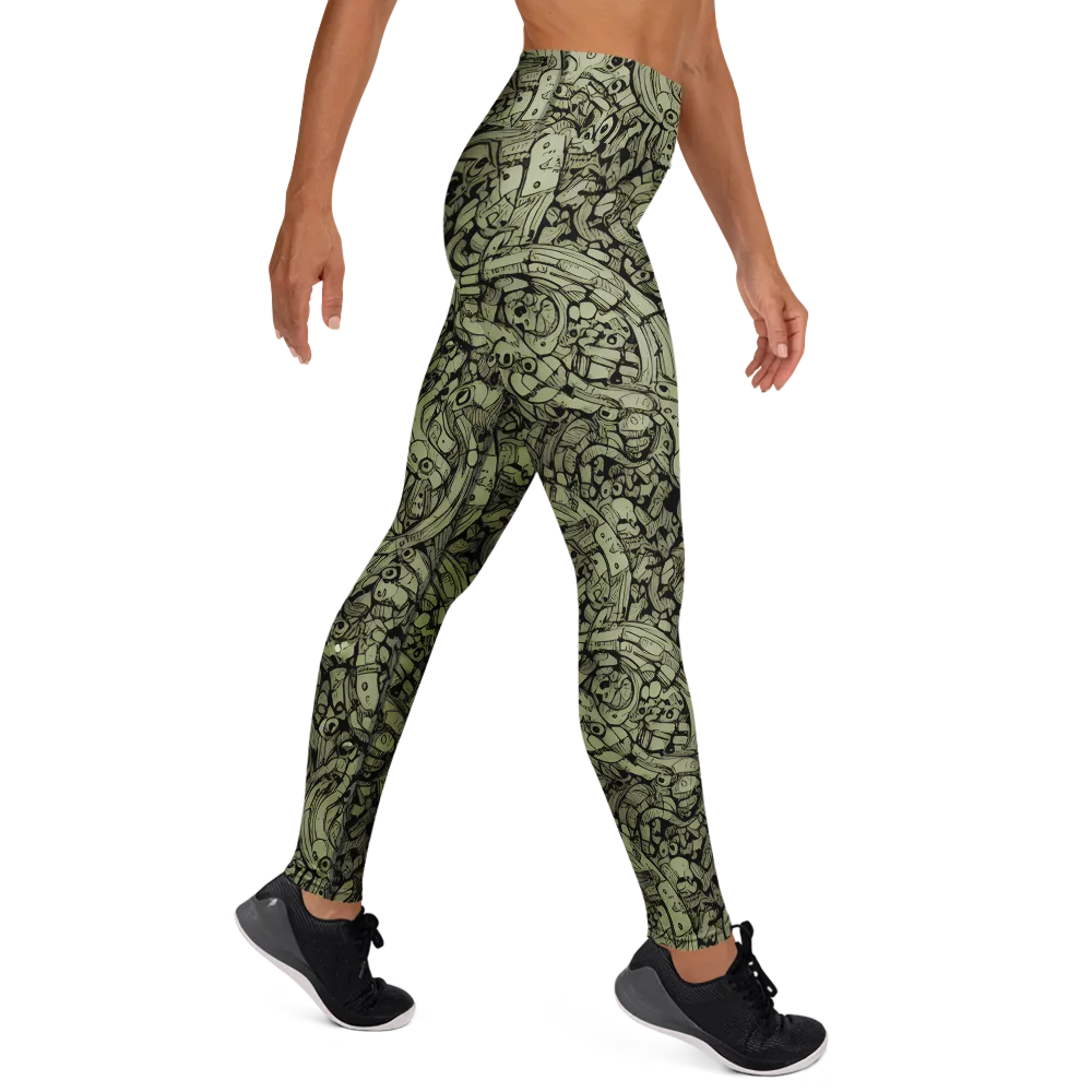 Olive Oddities on Yoga Leggings — Right