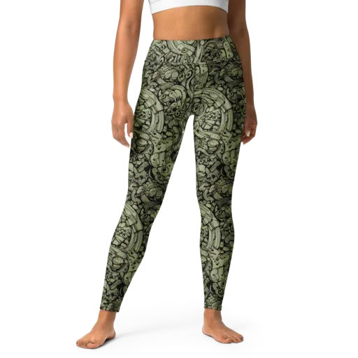 Olive Oddities on a Yoga Leggings