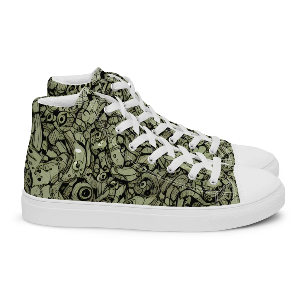 Olive Oddities on Women's High Top Canvas Shoes — Right