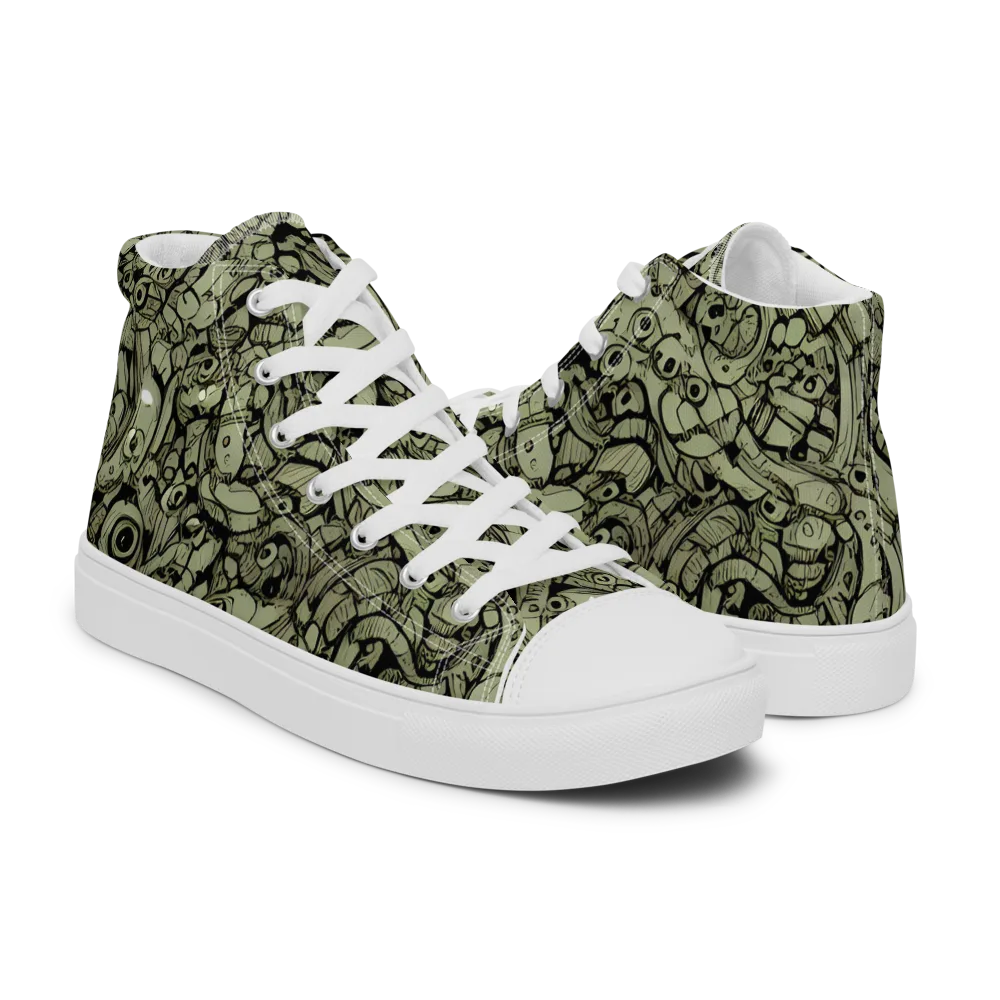 Olive Oddities on Women's High Top Canvas Shoes — Right