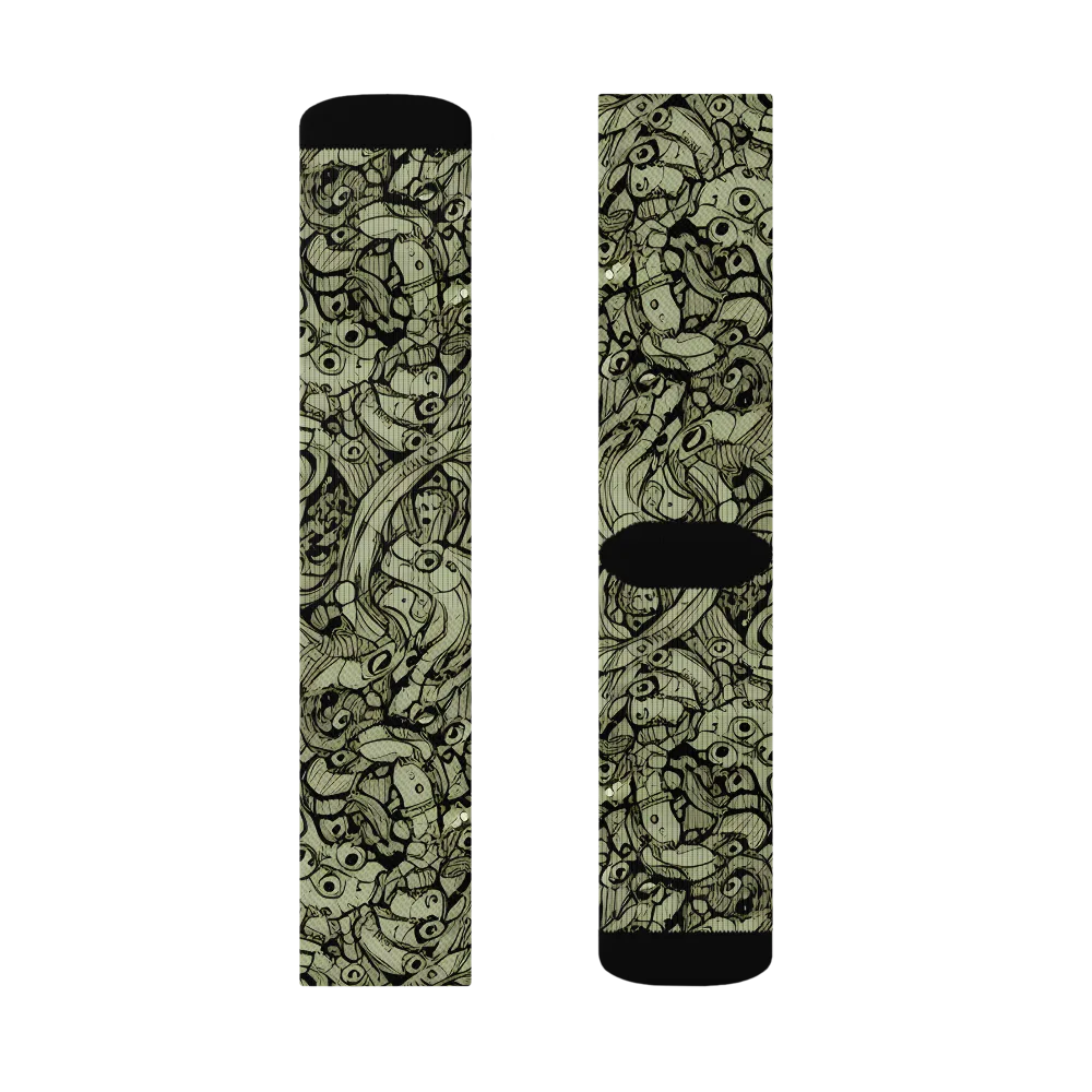 Olive Oddities on Socks — Left Sock