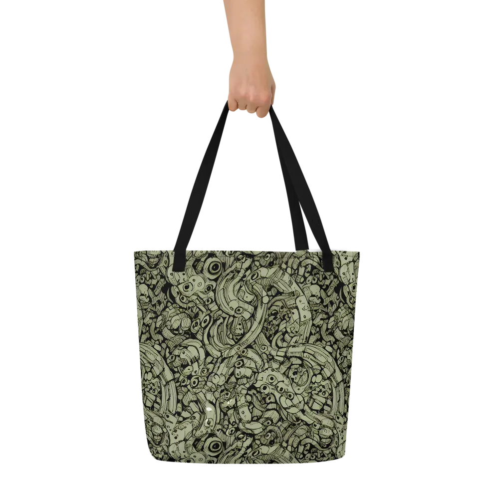 Olive Oddities on Large Tote Bag W/ Pocket — Front