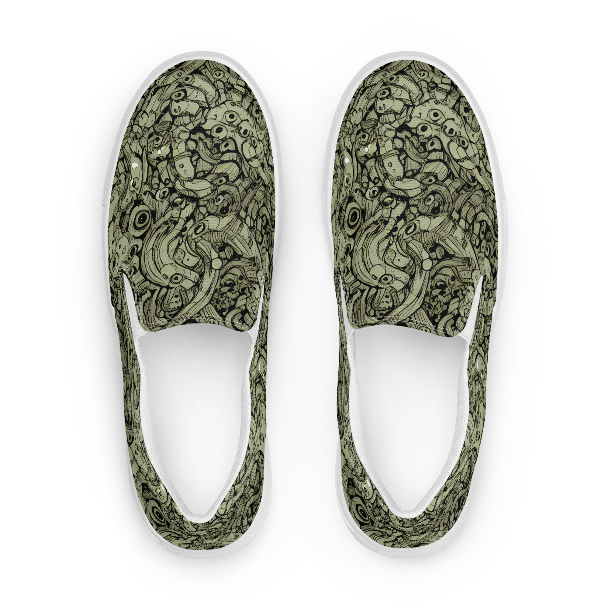 Olive Oddities on Women's Slip-On Canvas Shoes — Front