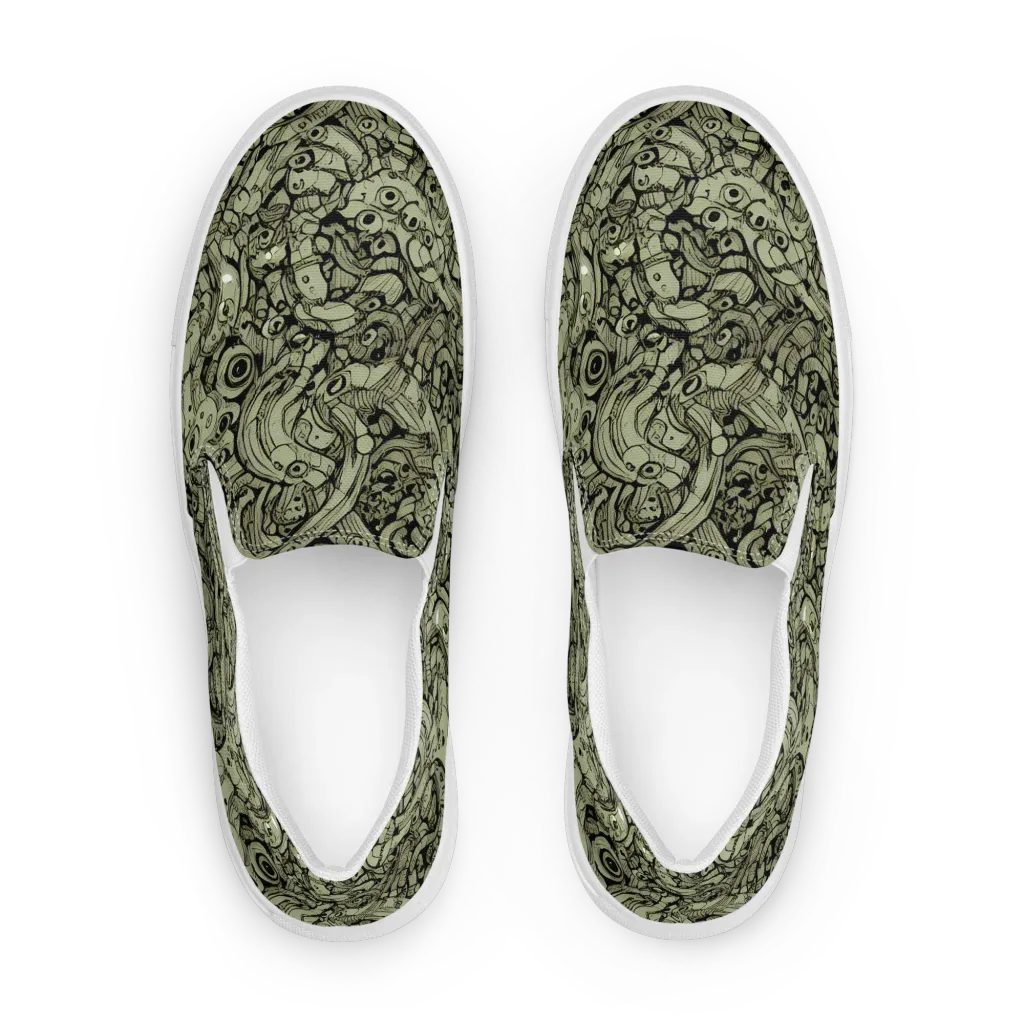 Olive Oddities on Women's Slip-On Canvas Shoes — Front