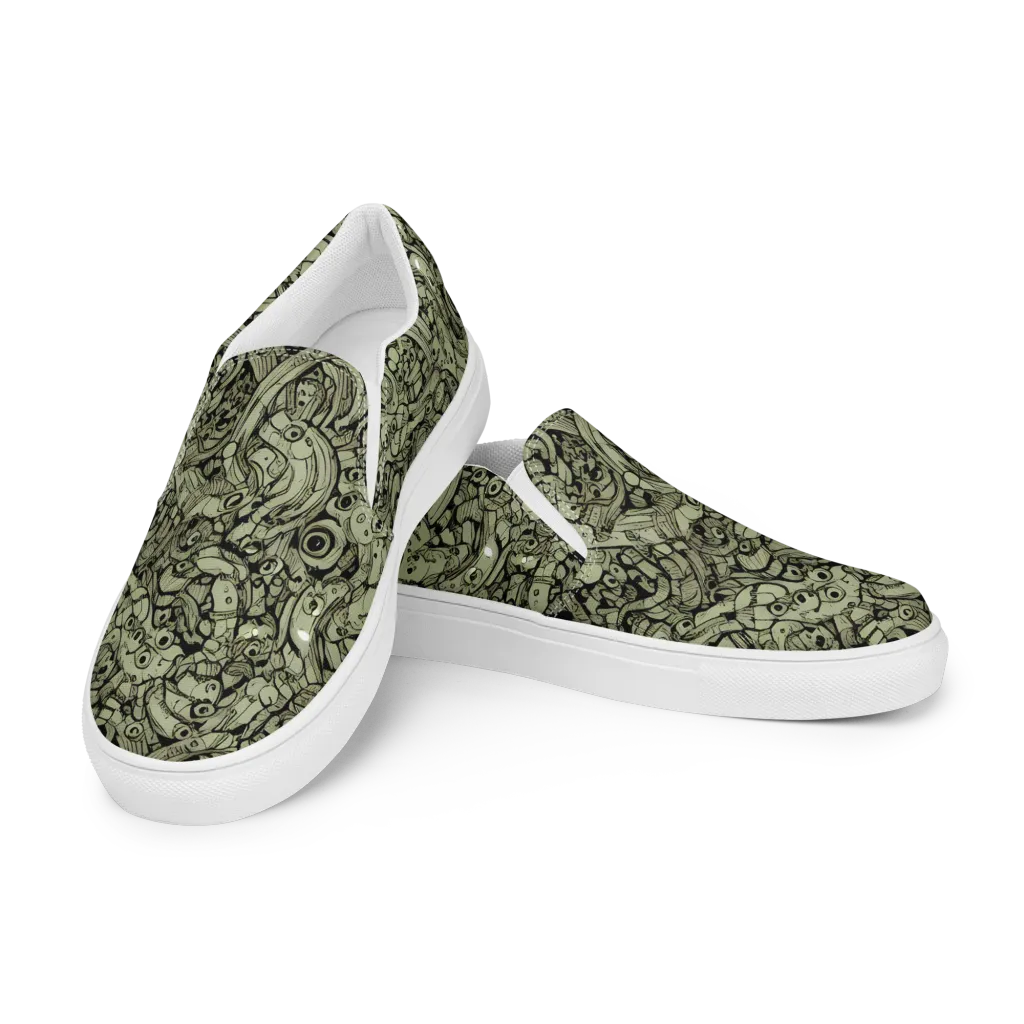 Olive Oddities on Women's Slip-On Canvas Shoes — Left Front