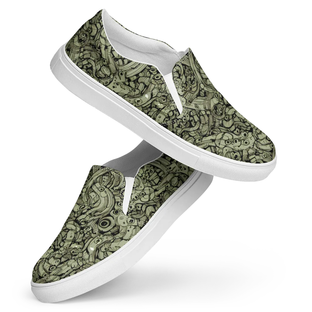 Olive Oddities on Women's Slip-On Canvas Shoes — Front