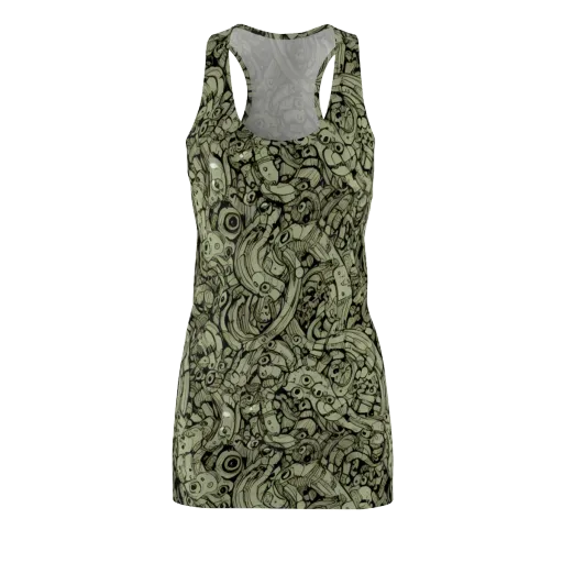 Olive Oddities on a Racerback Dress