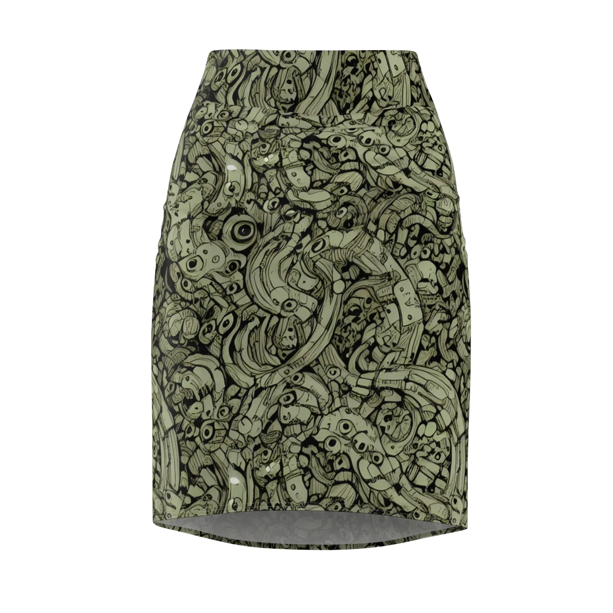 Olive Oddities on Pencil Skirt — Front