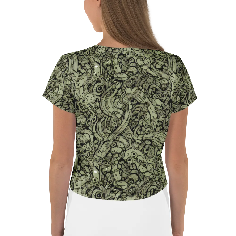 Olive Oddities on Crop Tee — Back