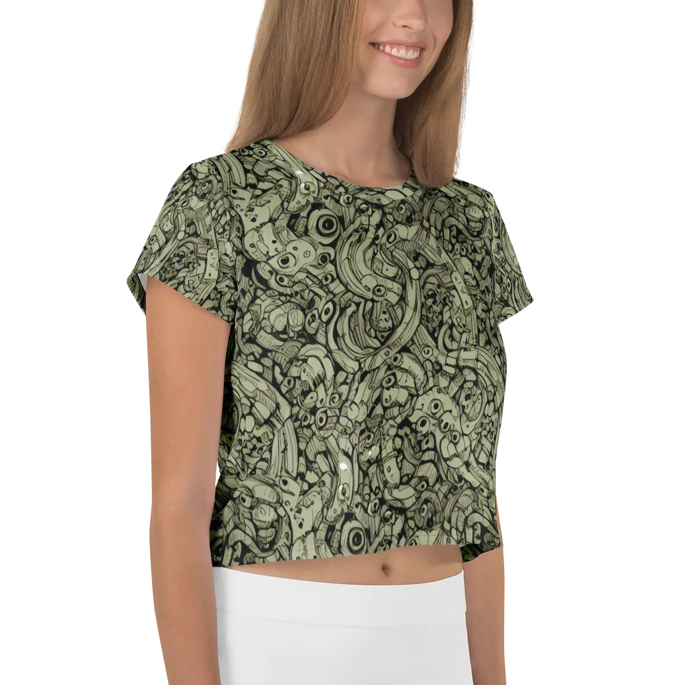 Olive Oddities on Crop Tee — Right