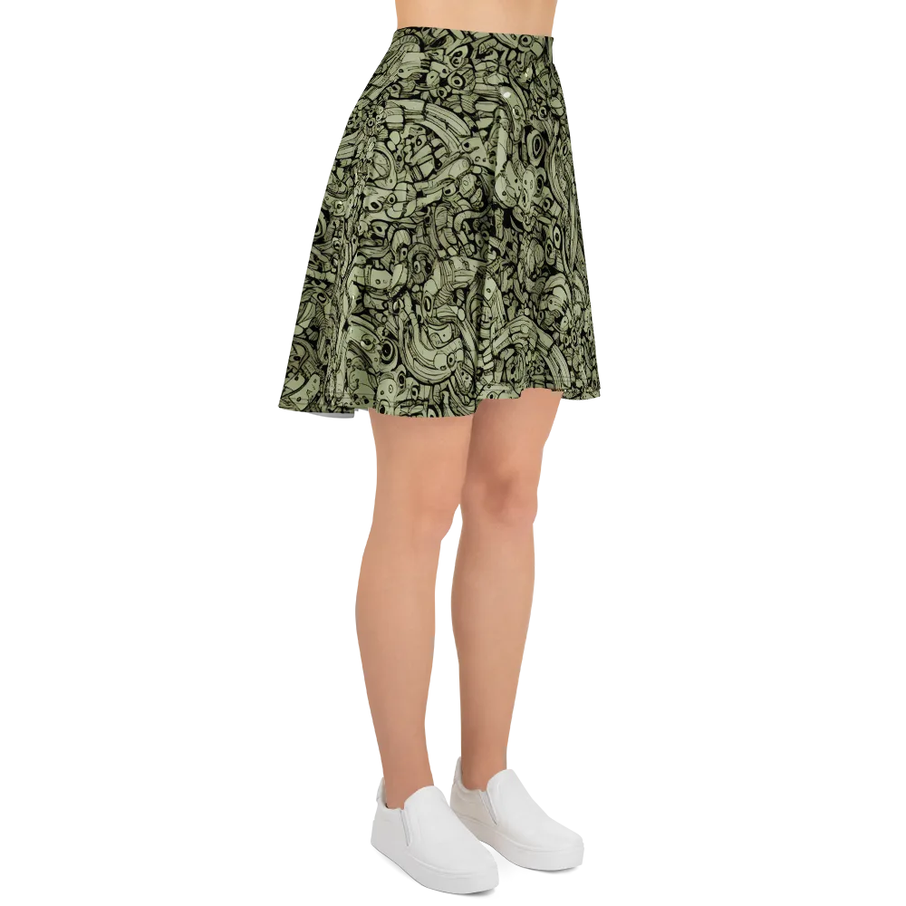 Olive Oddities on Skater Skirt — Right