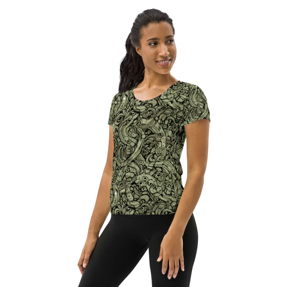 Olive Oddities on Women's Athletic T-Shirt — Left