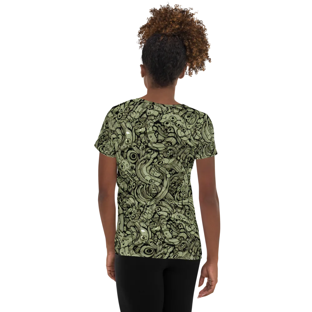 Olive Oddities on Women's Athletic T-Shirt — Back