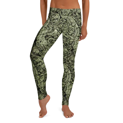 Olive Oddities on a Leggings