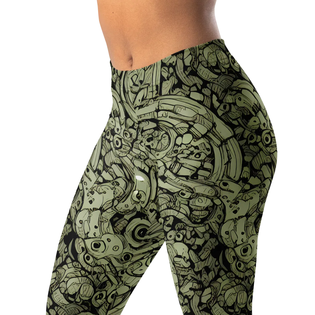 Olive Oddities on Leggings — Left Front
