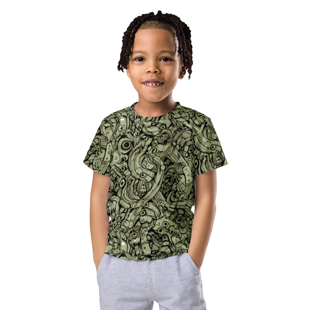 Olive Oddities on Kids Crew Neck T-Shirt — Front
