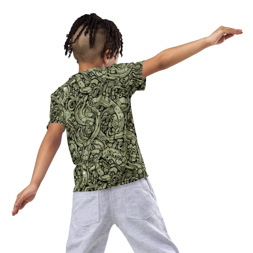 Olive Oddities on Kids Crew Neck T-Shirt — Back