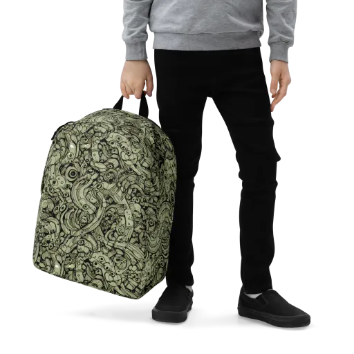 Olive Oddities on a Minimalist Backpack