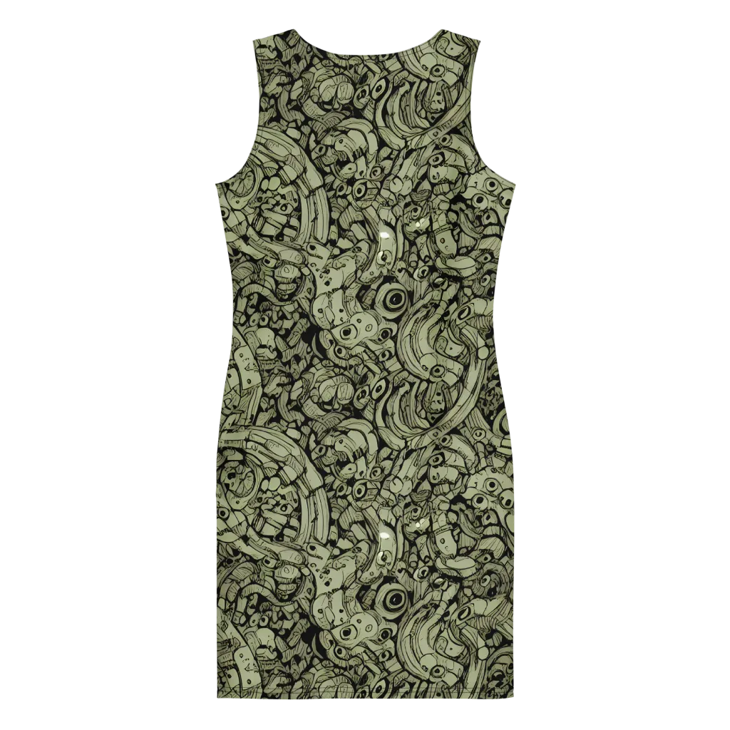 Olive Oddities on Bodycon Dress — Back