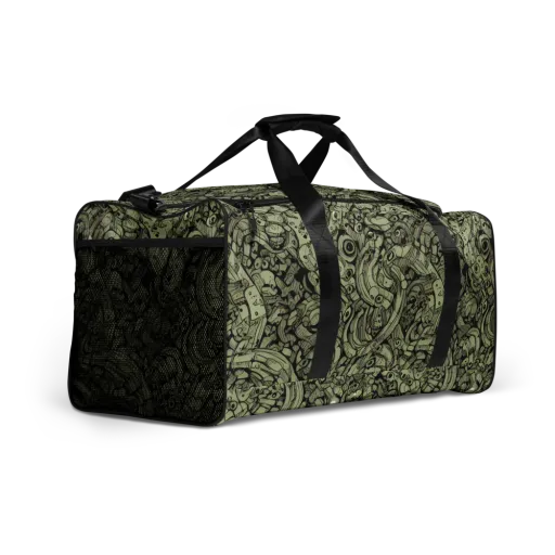 Olive Oddities on a Duffle Bag