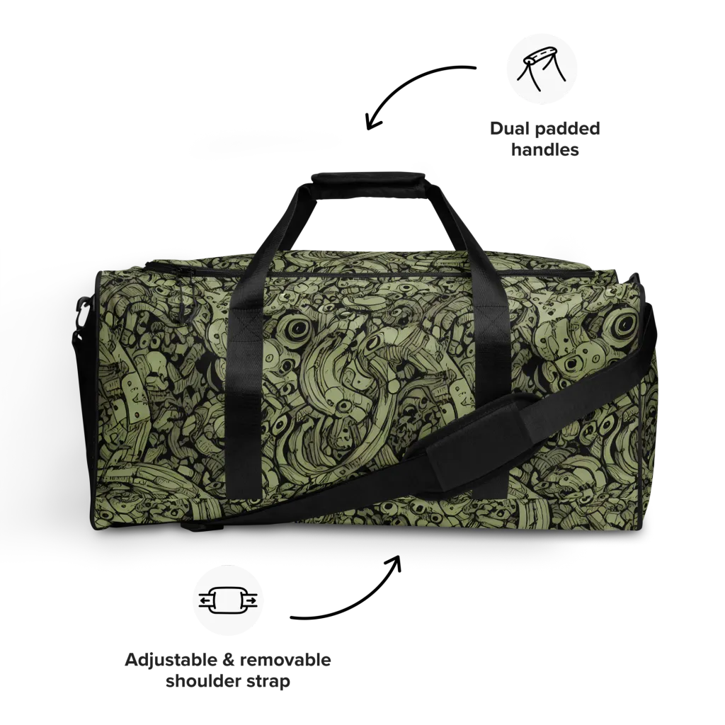 Olive Oddities on Duffle Bag — Front