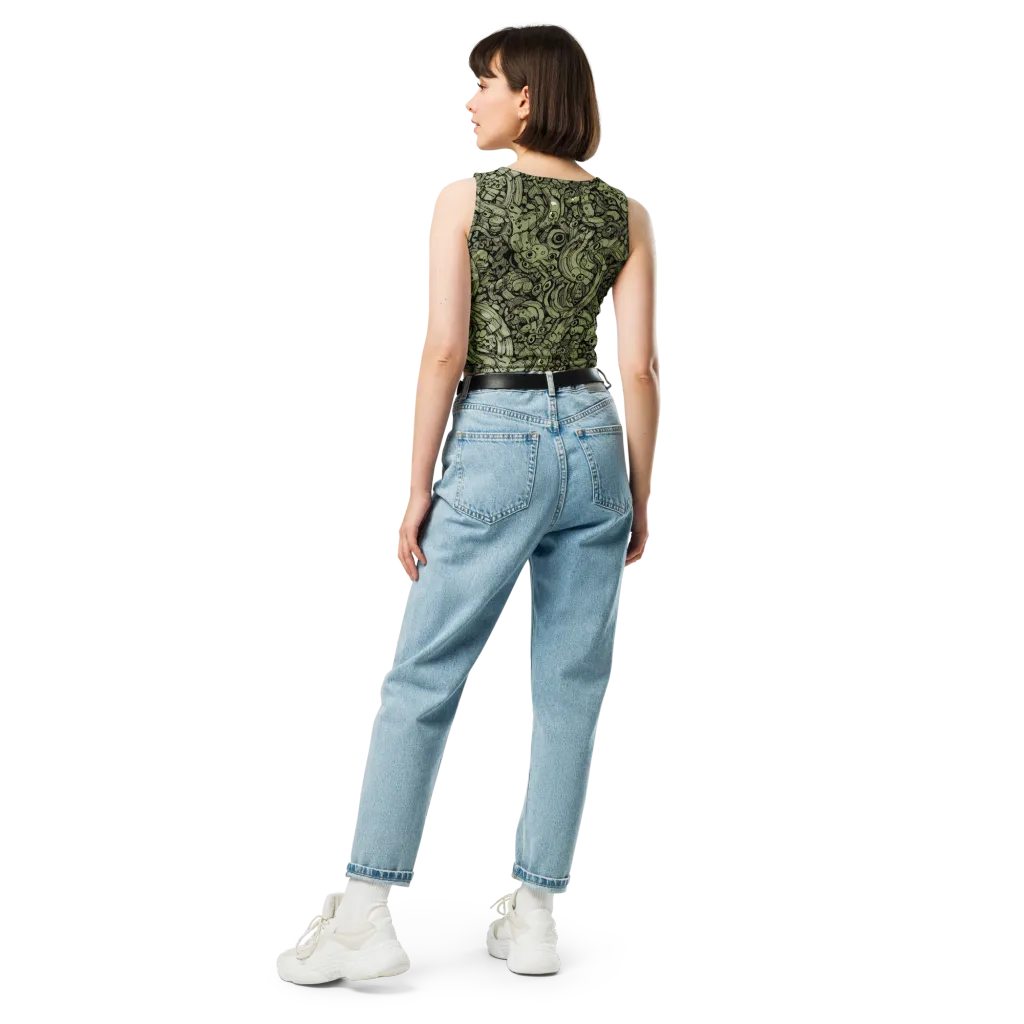 Olive Oddities on Crop Top — Back