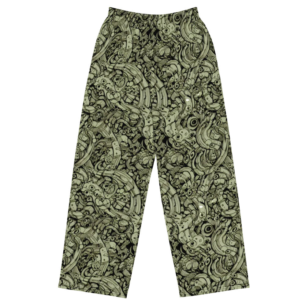 Olive Oddities on Wide-Leg Pants — Front