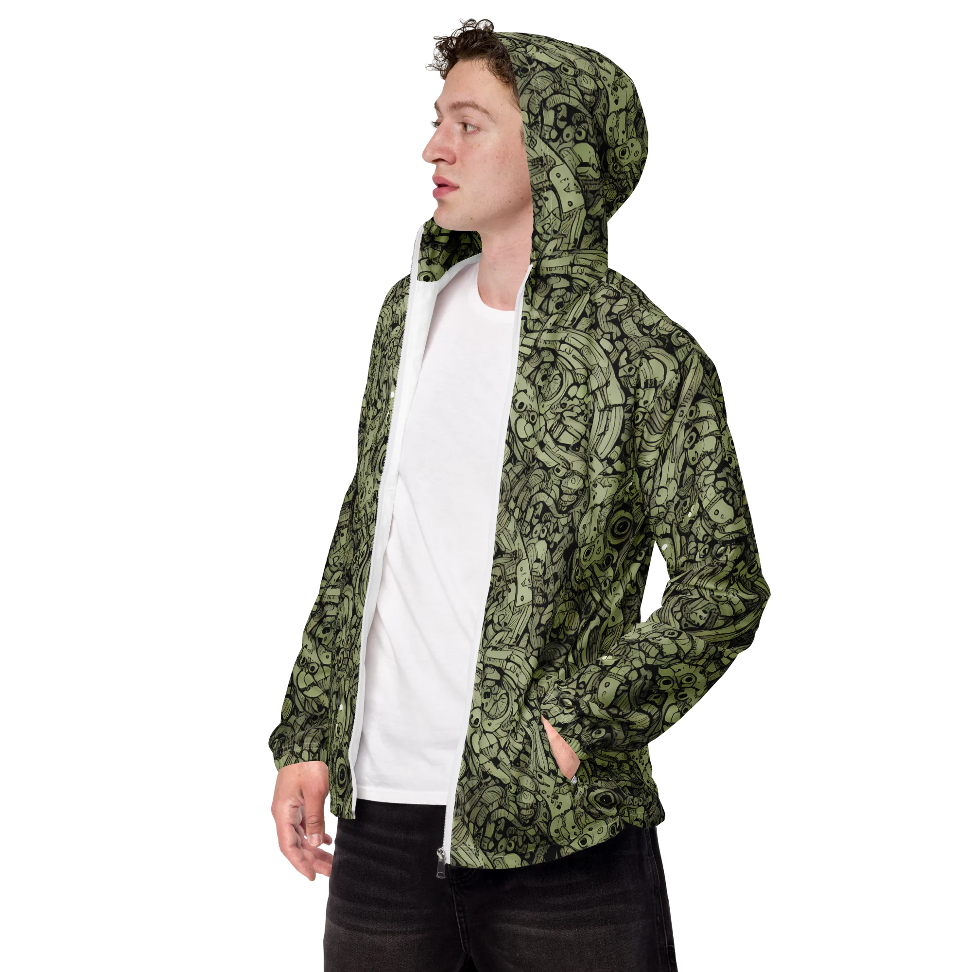 Olive Oddities on Men's Windbreaker — Left Front