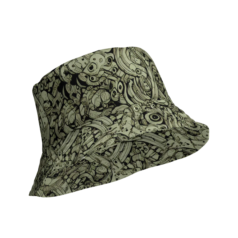 Olive Oddities on Reversible Bucket Hat — Product details Outside